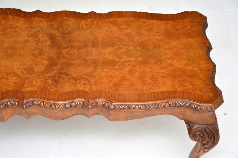 Antique Burr Walnut Coffee Table For Sale at 1stDibs