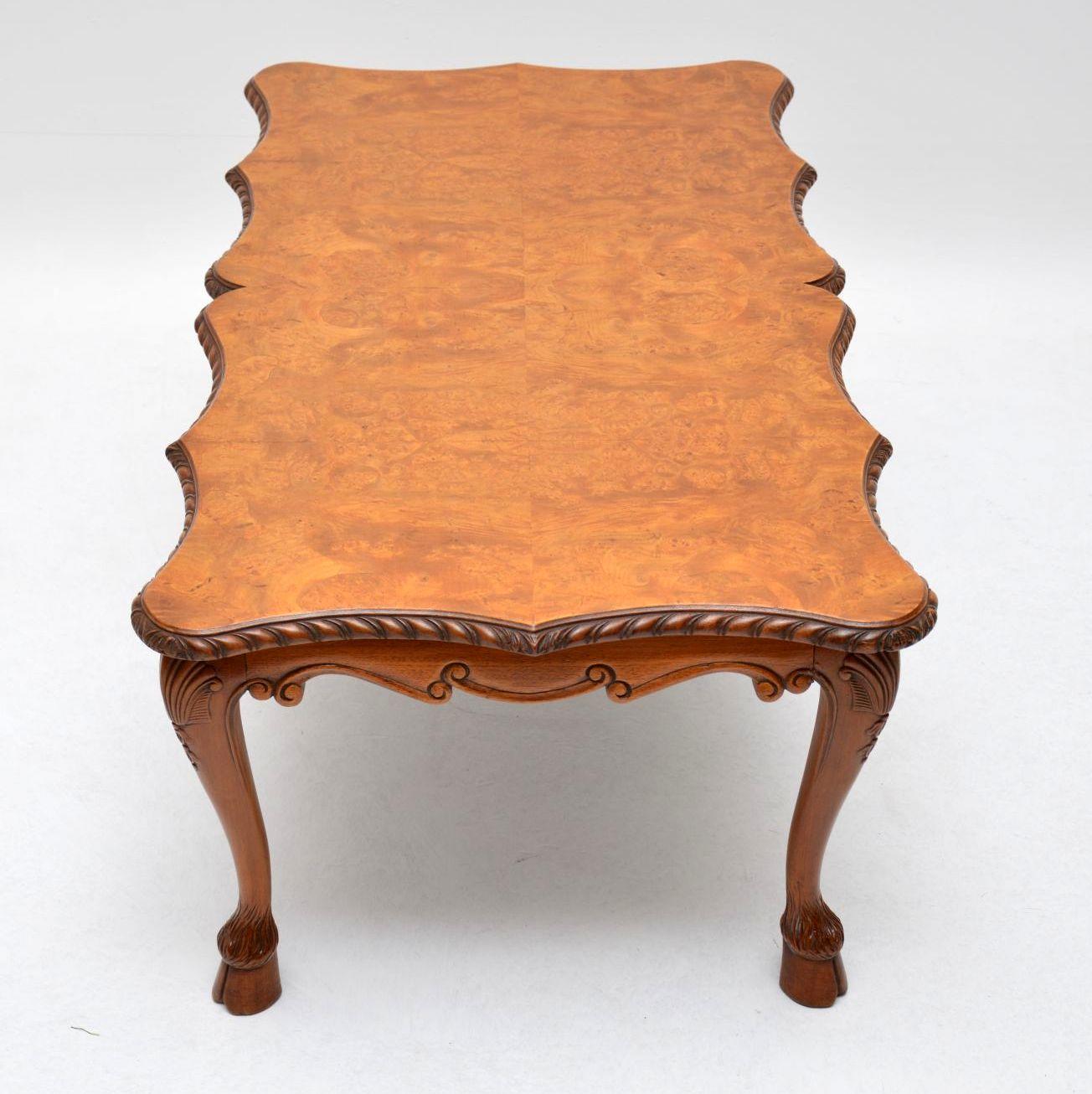 Early 20th Century Antique Burr Walnut Coffee Table