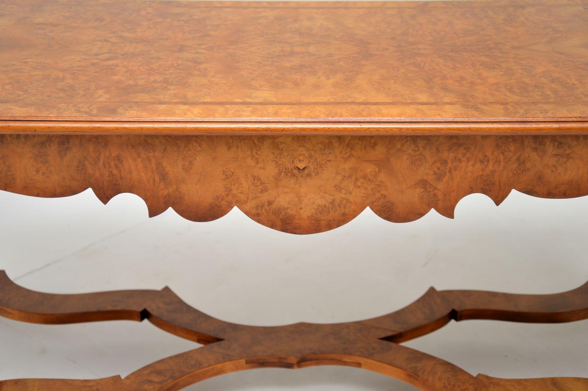 Antique Burr Walnut Coffee Table For Sale 1