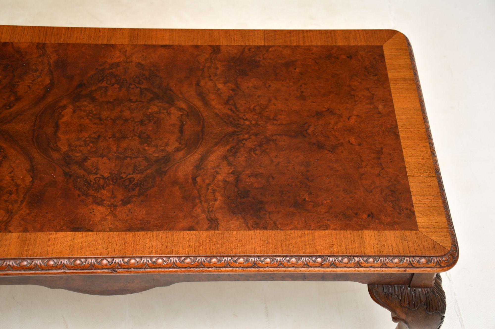 Early 20th Century Antique Burr Walnut Coffee Table