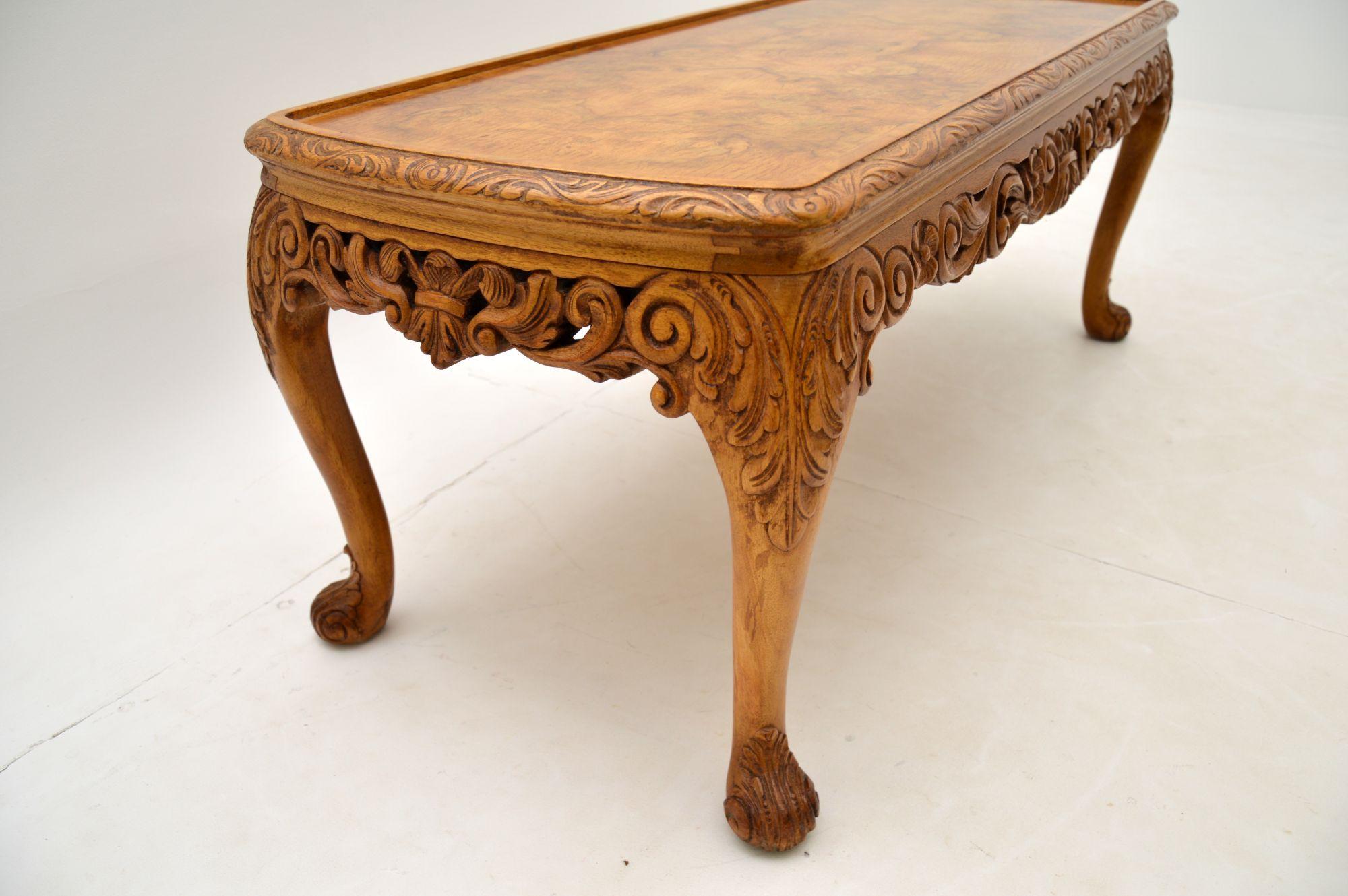 Antique Burr Walnut Coffee Table 1