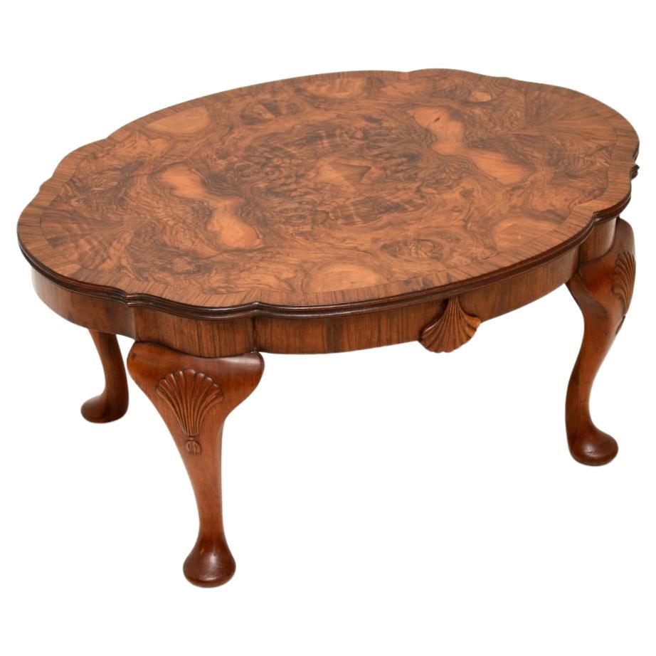 Antique Burr Walnut Coffee Table For Sale
