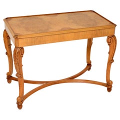 Antique Burr Walnut Console Side Table by Hille