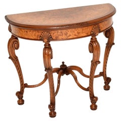 Antique Burr Walnut Console Side Table by Maple and Co