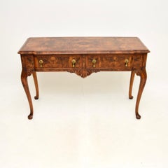 Antique Burr Walnut Console Side Table