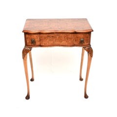 Antique Burr Walnut Console / Side Table