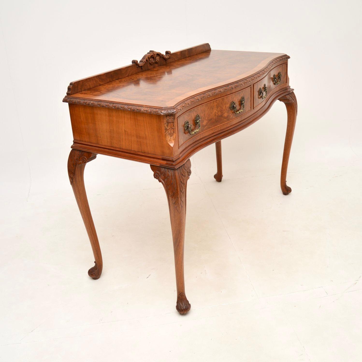 Queen Anne Antique Burr Walnut Console / Side Table