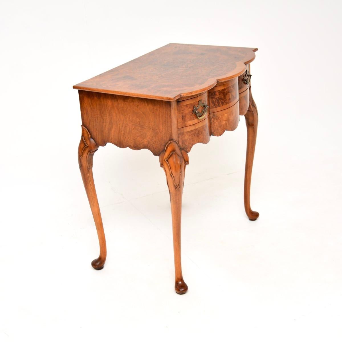 Queen Anne Antique Burr Walnut Console / Side Table For Sale