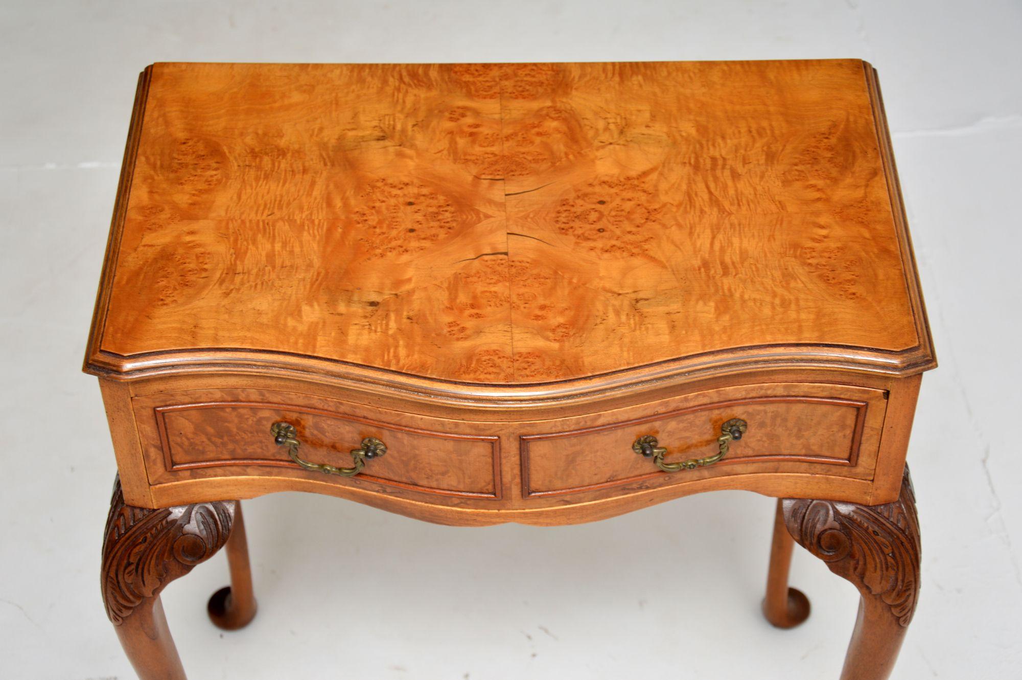 Antique Burr Walnut Console Side Table In Good Condition In London, GB