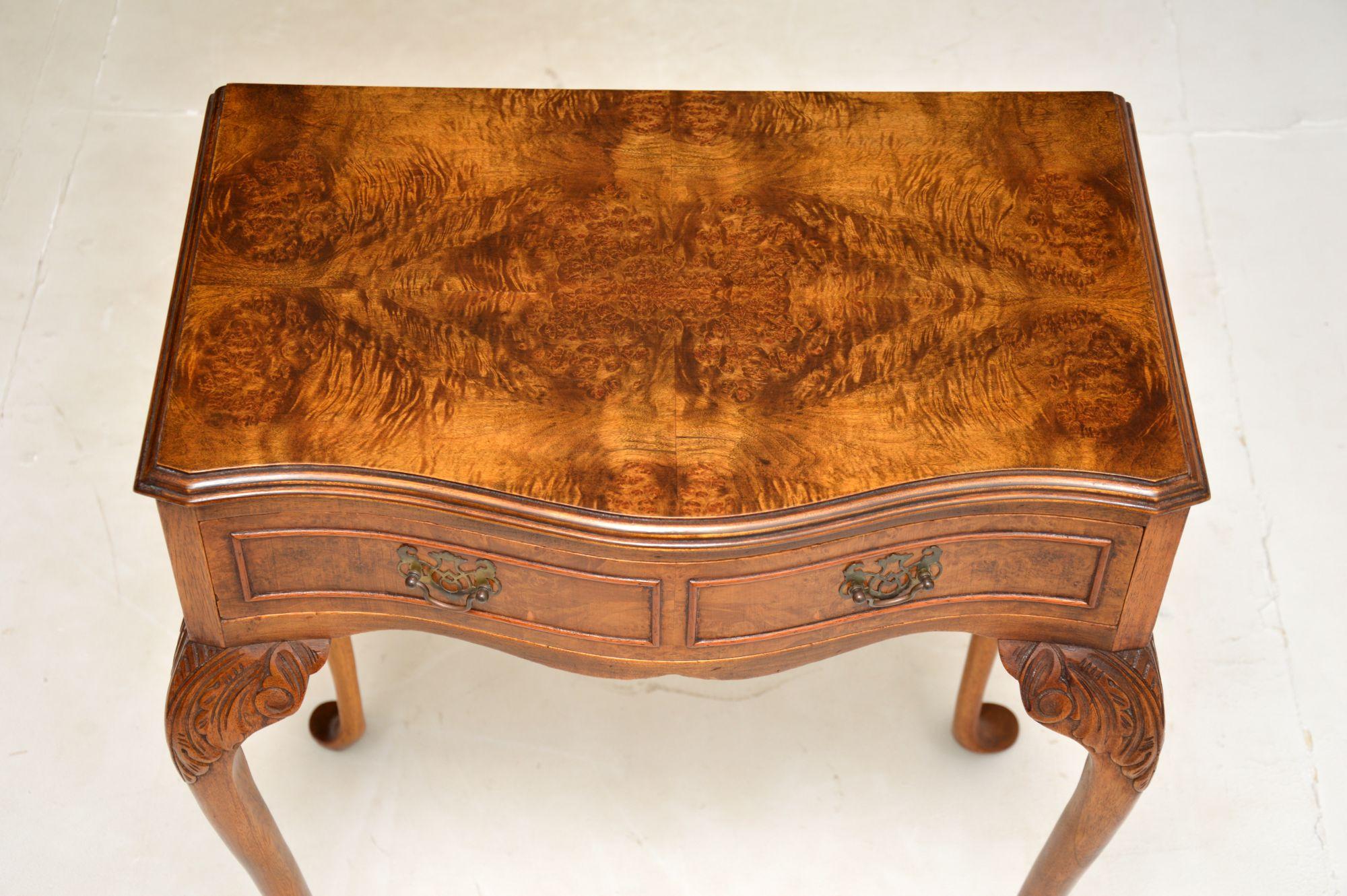 Mid-20th Century Antique Burr Walnut Console / Side Table