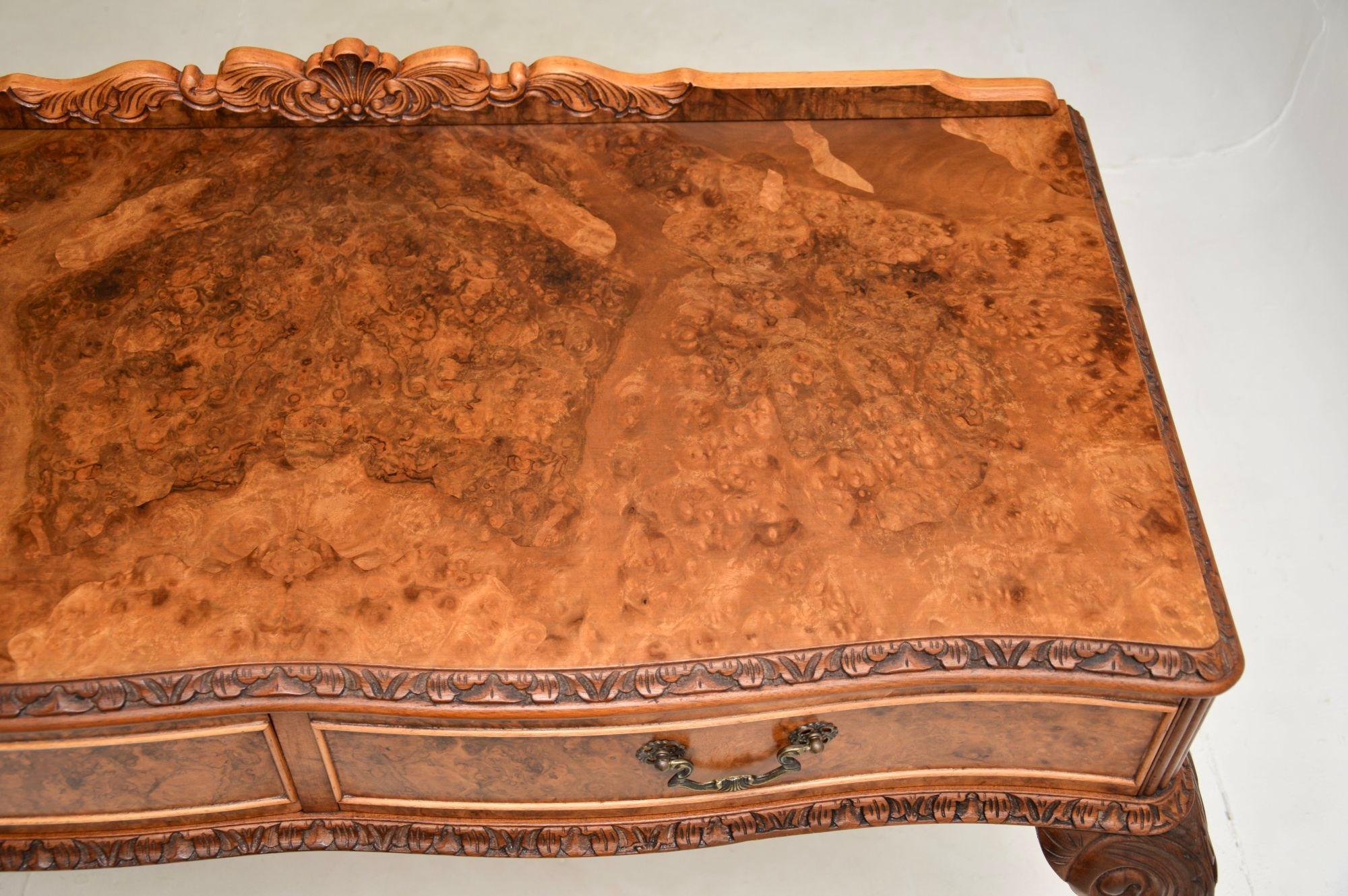 Antique Burr Walnut Console / Side Table For Sale 1