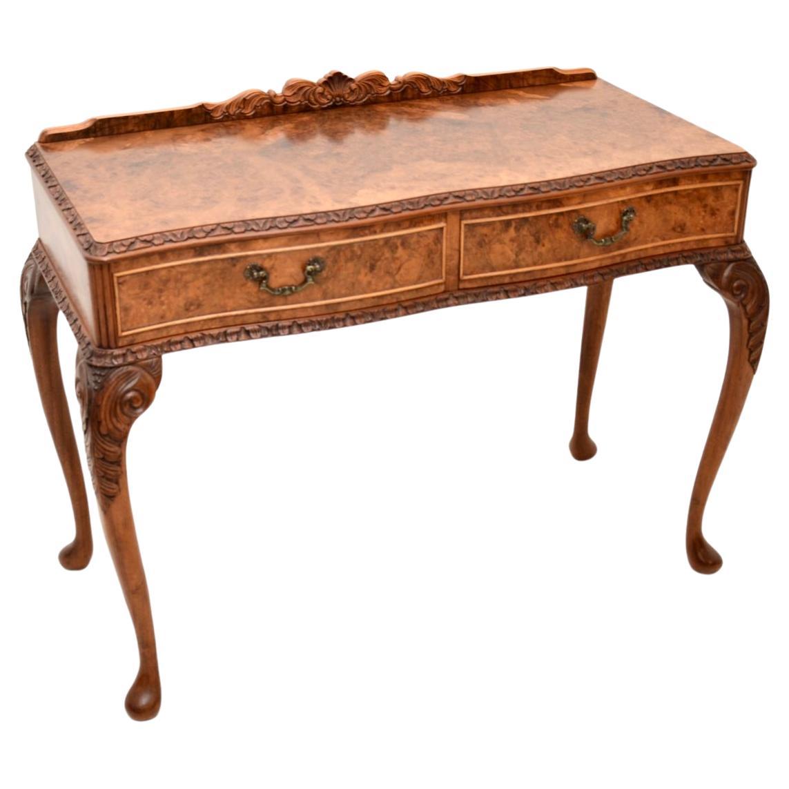 Antique Burr Walnut Console / Side Table For Sale