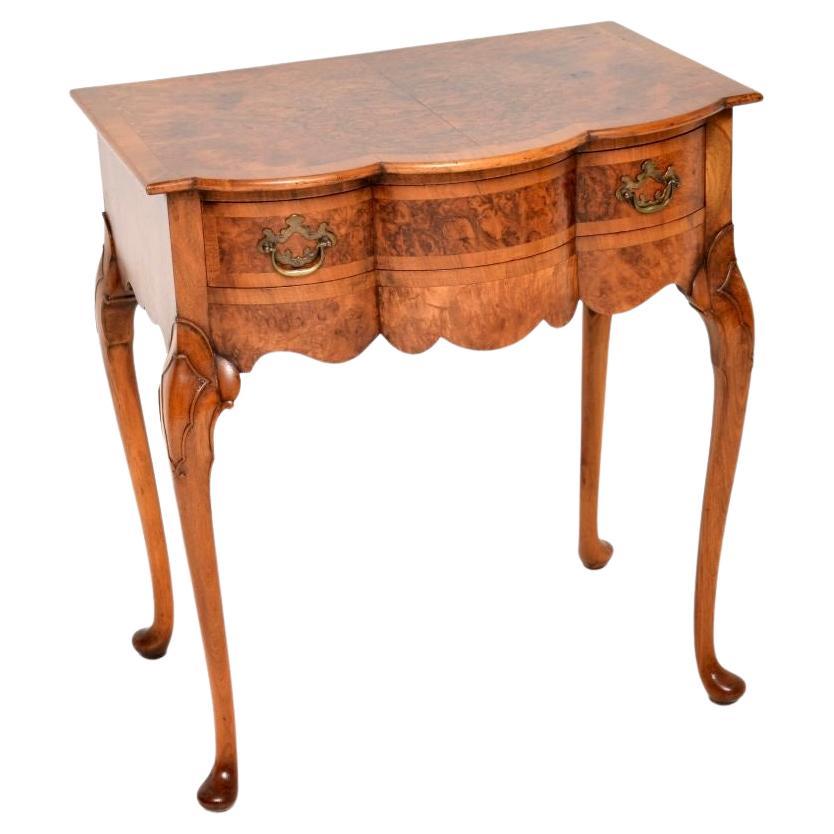 Antique Burr Walnut Console / Side Table For Sale