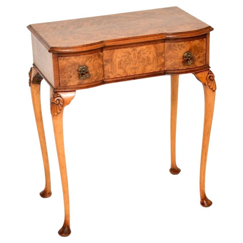 Antique Burr Walnut Console / Side Table For Sale