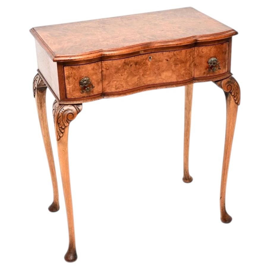 Antique Burr Walnut Console / Side Table