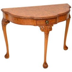 Antique Burr Walnut Console Table 