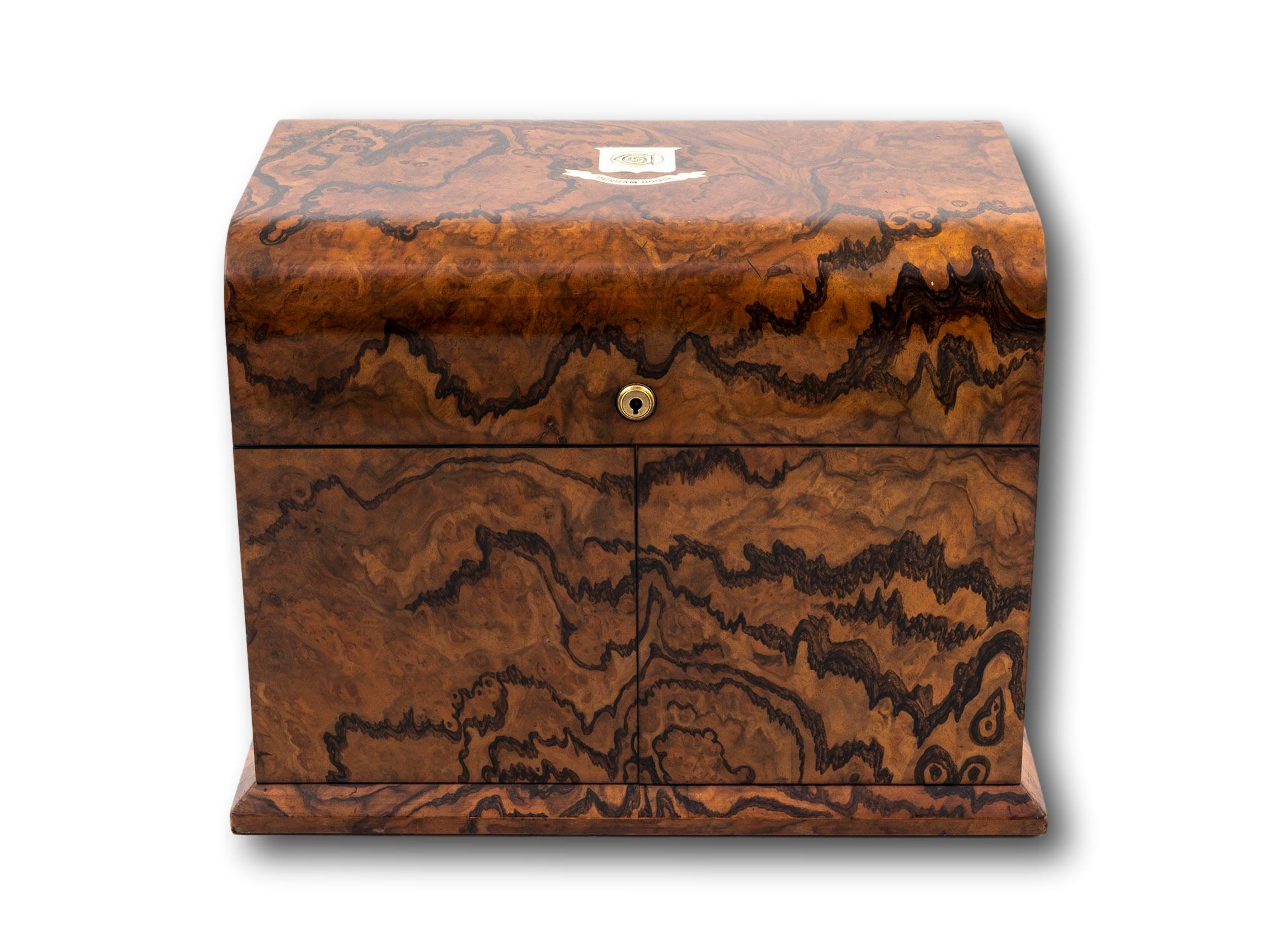High Victorian Antique Burr Walnut Decanter Box Betjemann For Sale