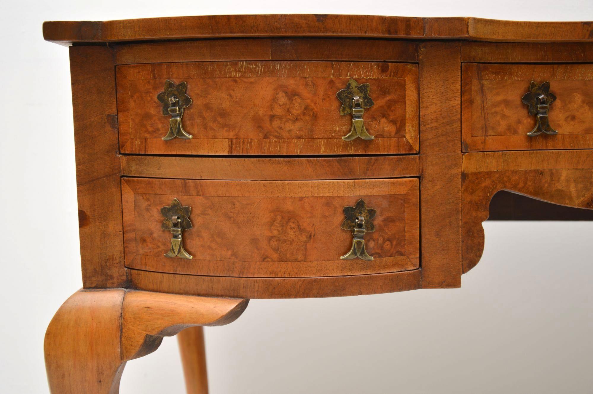 Queen Anne Antique Burr Walnut Desk / Dressing Table