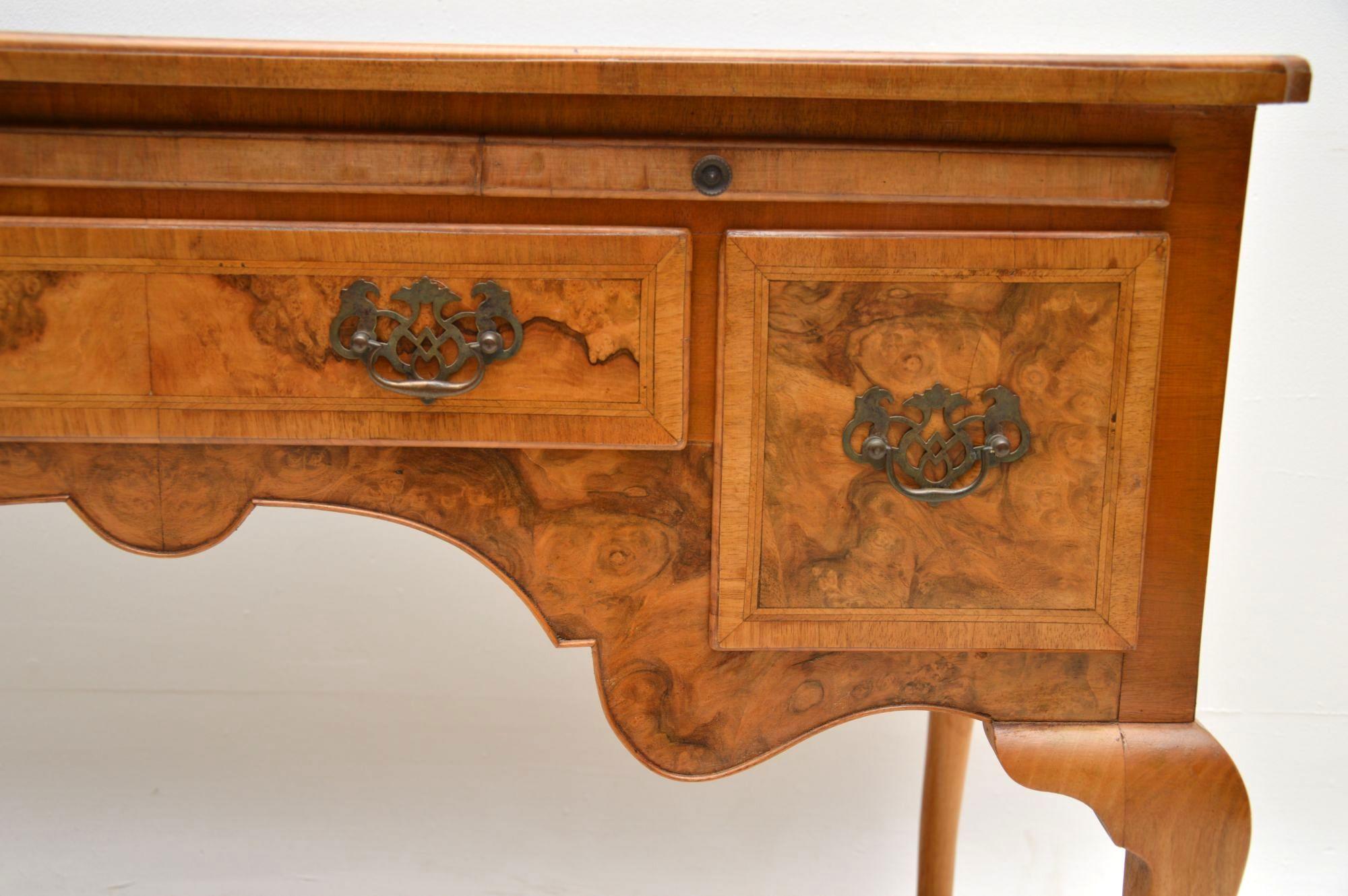 Late 19th Century Antique Burr Walnut Writing Table or Dressing Table