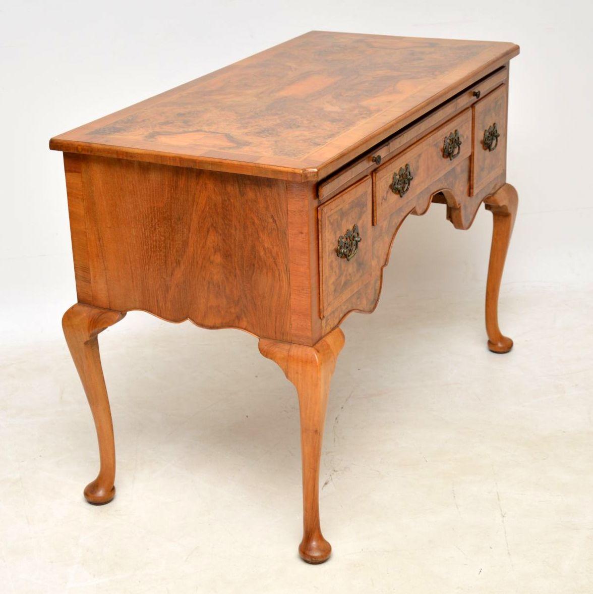 Antique Burr Walnut Writing Table or Dressing Table 1