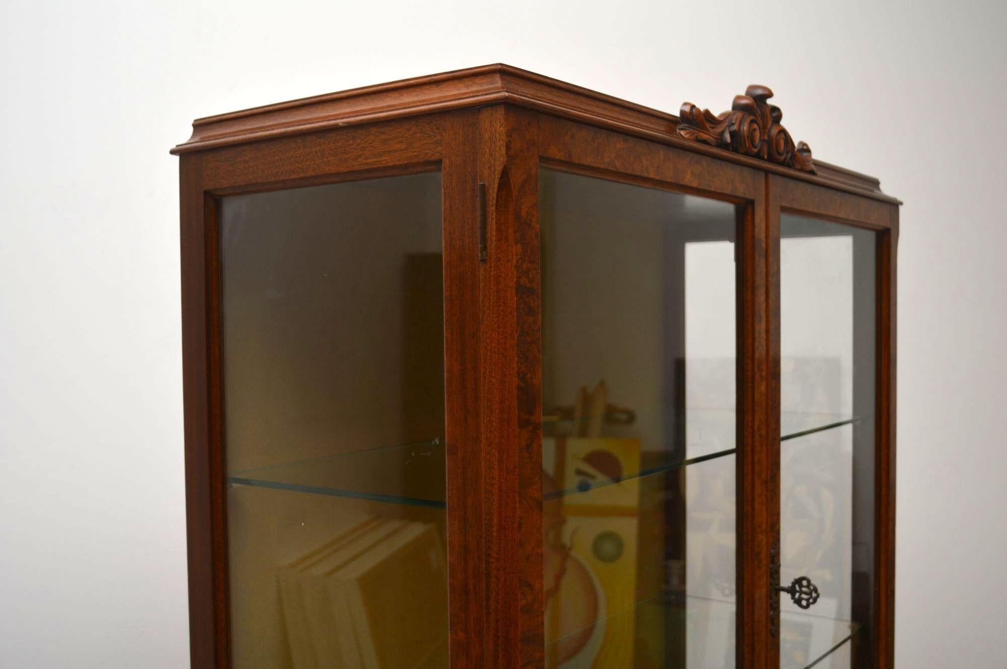 Antique Burr Walnut Display Cabinet 3