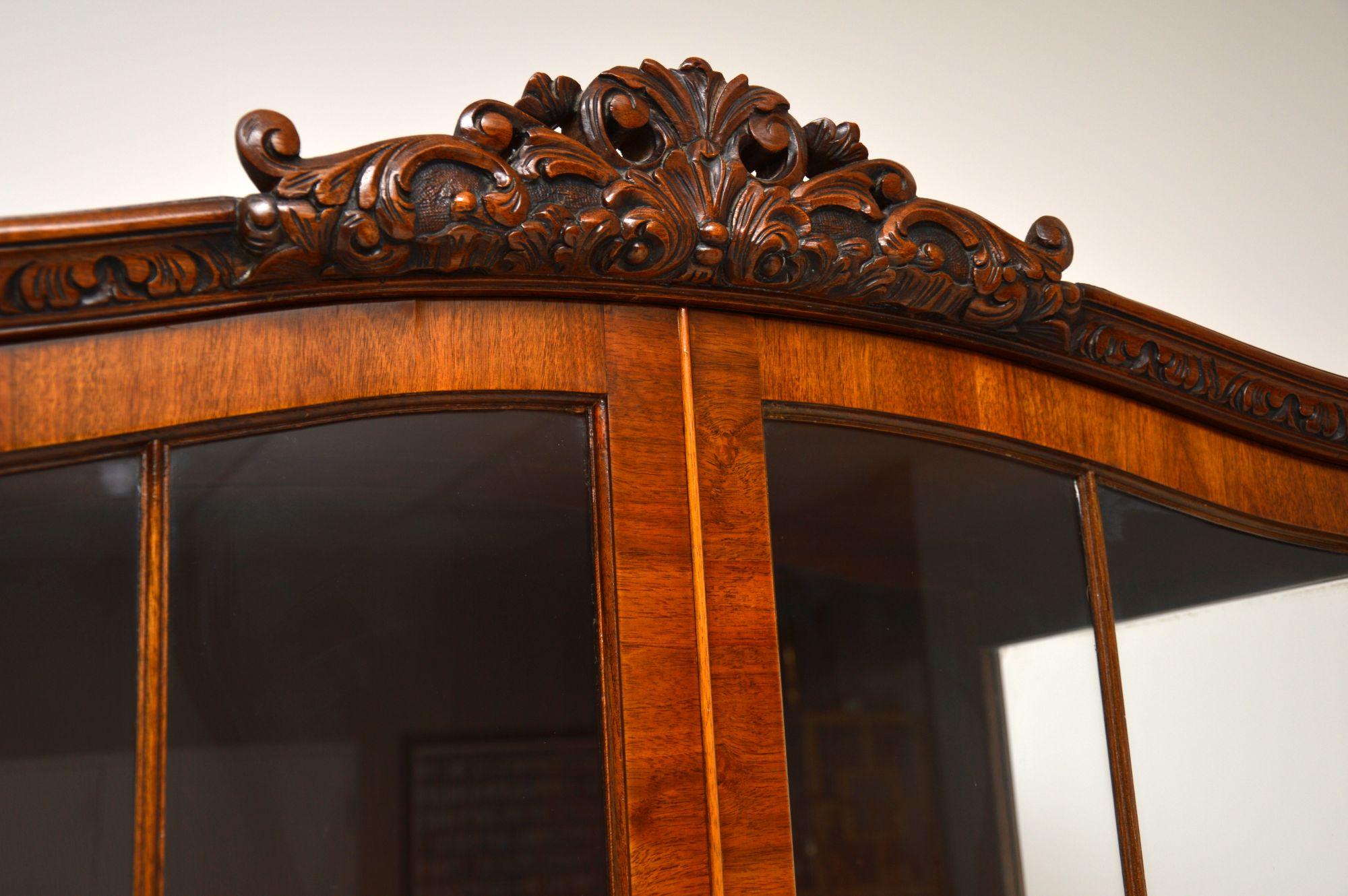 Antique Burr Walnut Display Cabinet 1