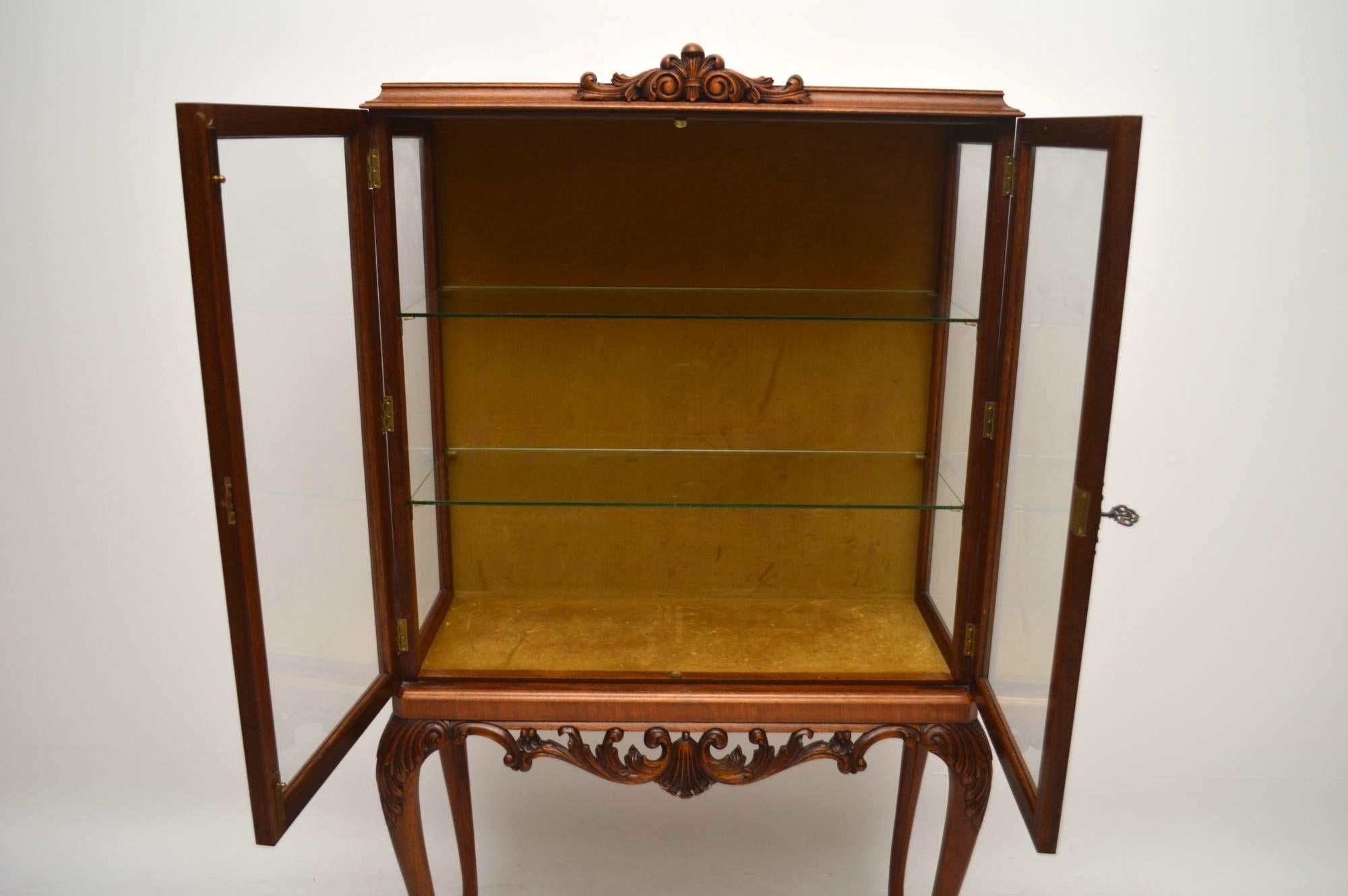 Queen Anne Antique Burr Walnut Display Cabinet