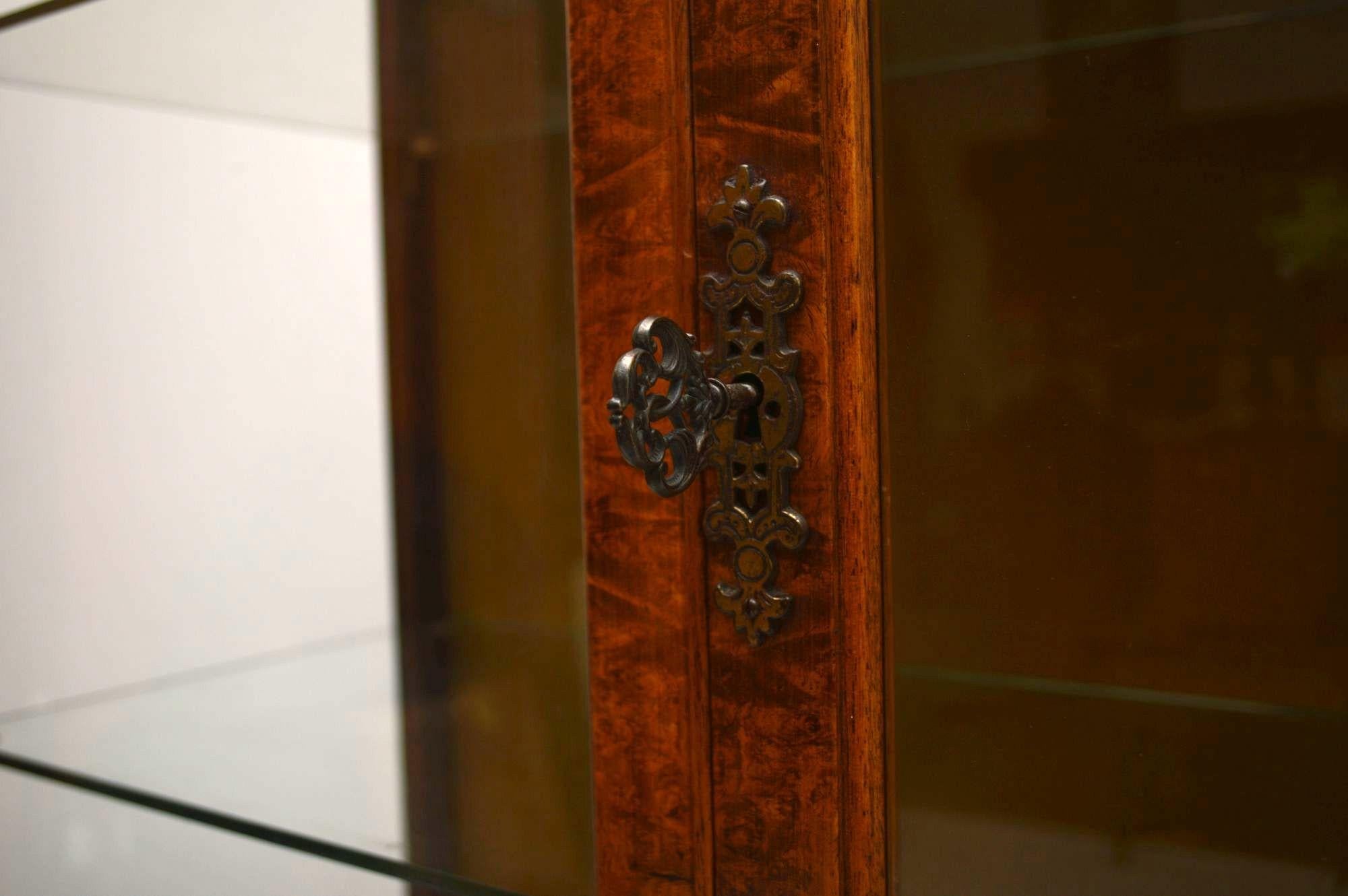 Antique Burr Walnut Display Cabinet 2