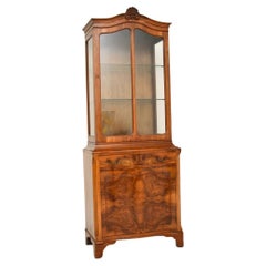 Antique Burr Walnut Display Cabinet