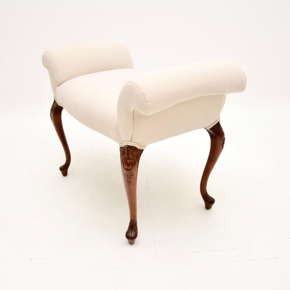 Antique Burr Walnut Dressing Table and Stool 6