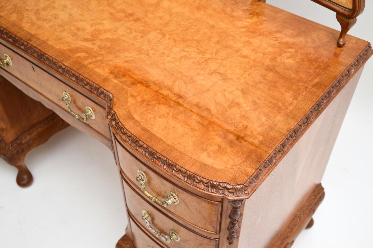 Glass Antique Burr Walnut Dressing Table