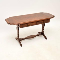 Antique Burr Walnut Drop Leaf Coffee / Side Table