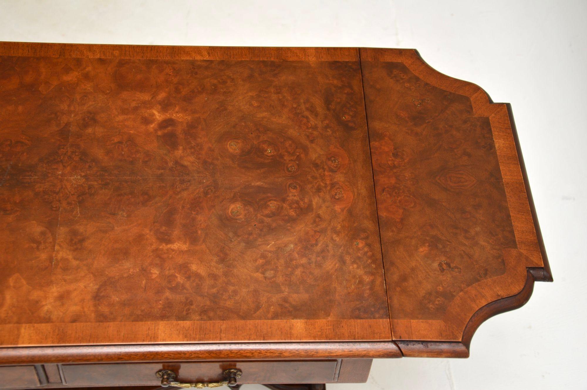 Antique Burr Walnut Drop Leaf Coffee / Side Table 2