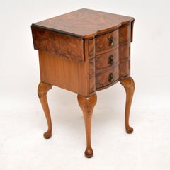 Antique Burr Walnut Drop-Leaf Side Table