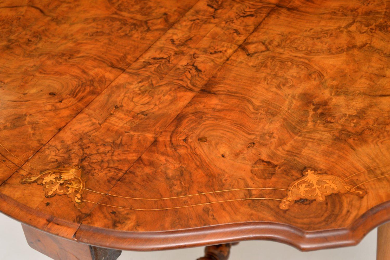 Antique Burr Walnut Drop-Leaf Sutherland Table 3