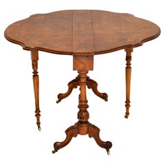 Antique Burr Walnut Drop-Leaf Sutherland Table