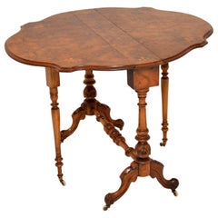 Antique Burr Walnut Drop-Leaf Sutherland Table