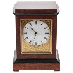 Used Burr Walnut Ebonized Cased Desk Clock from Baldwin of Loughborough