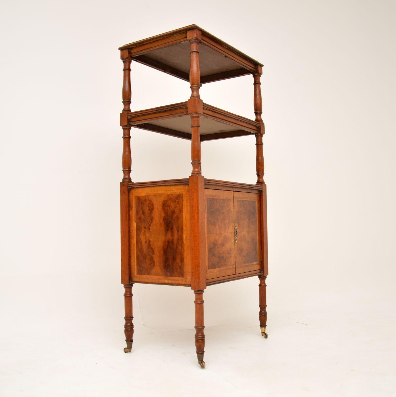 Antique Burr Walnut Etagere Stand In Good Condition In London, GB