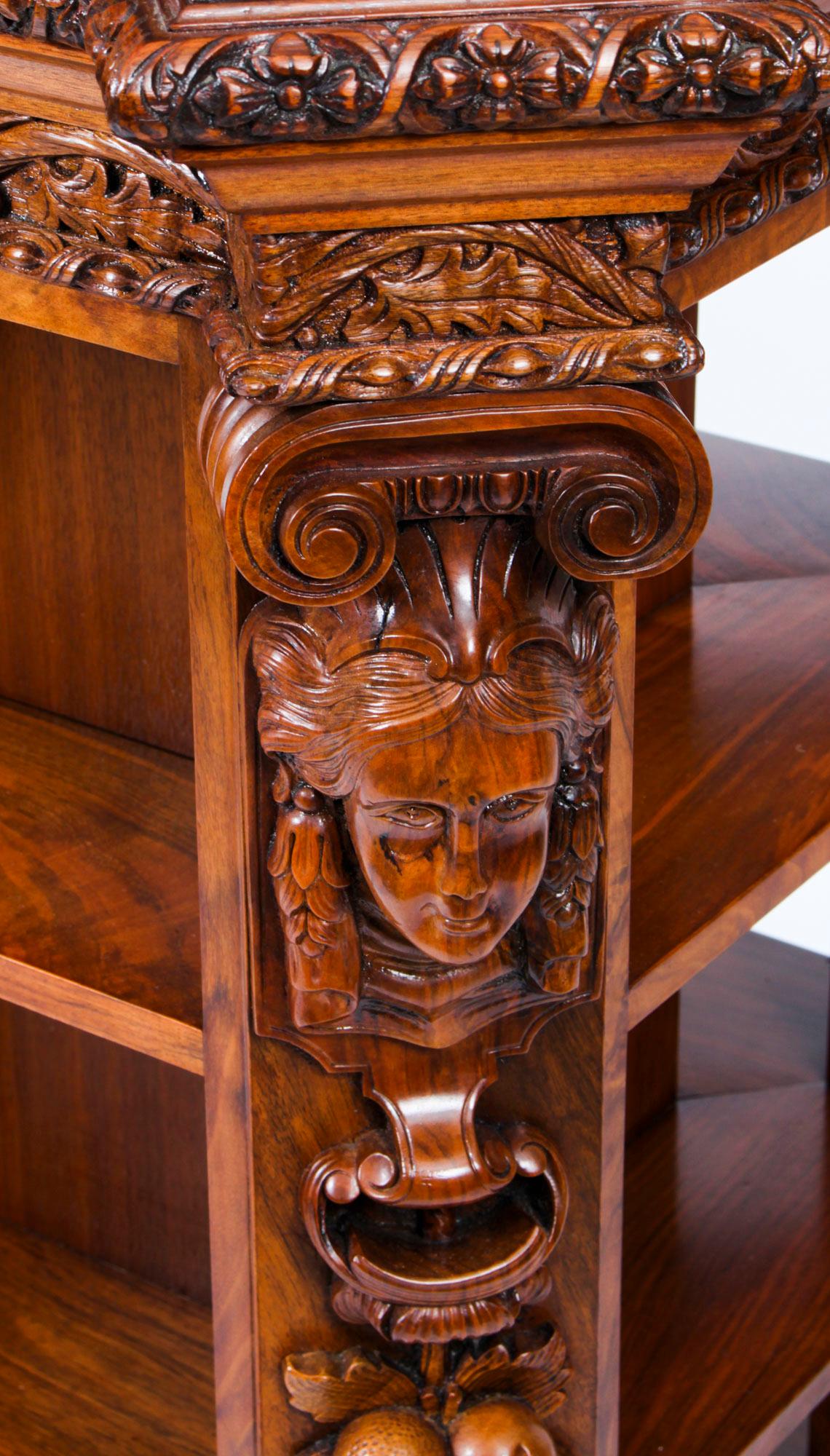 Antique Burr Walnut Freestanding Library Bookcase After Gillows Early 19th C 10
