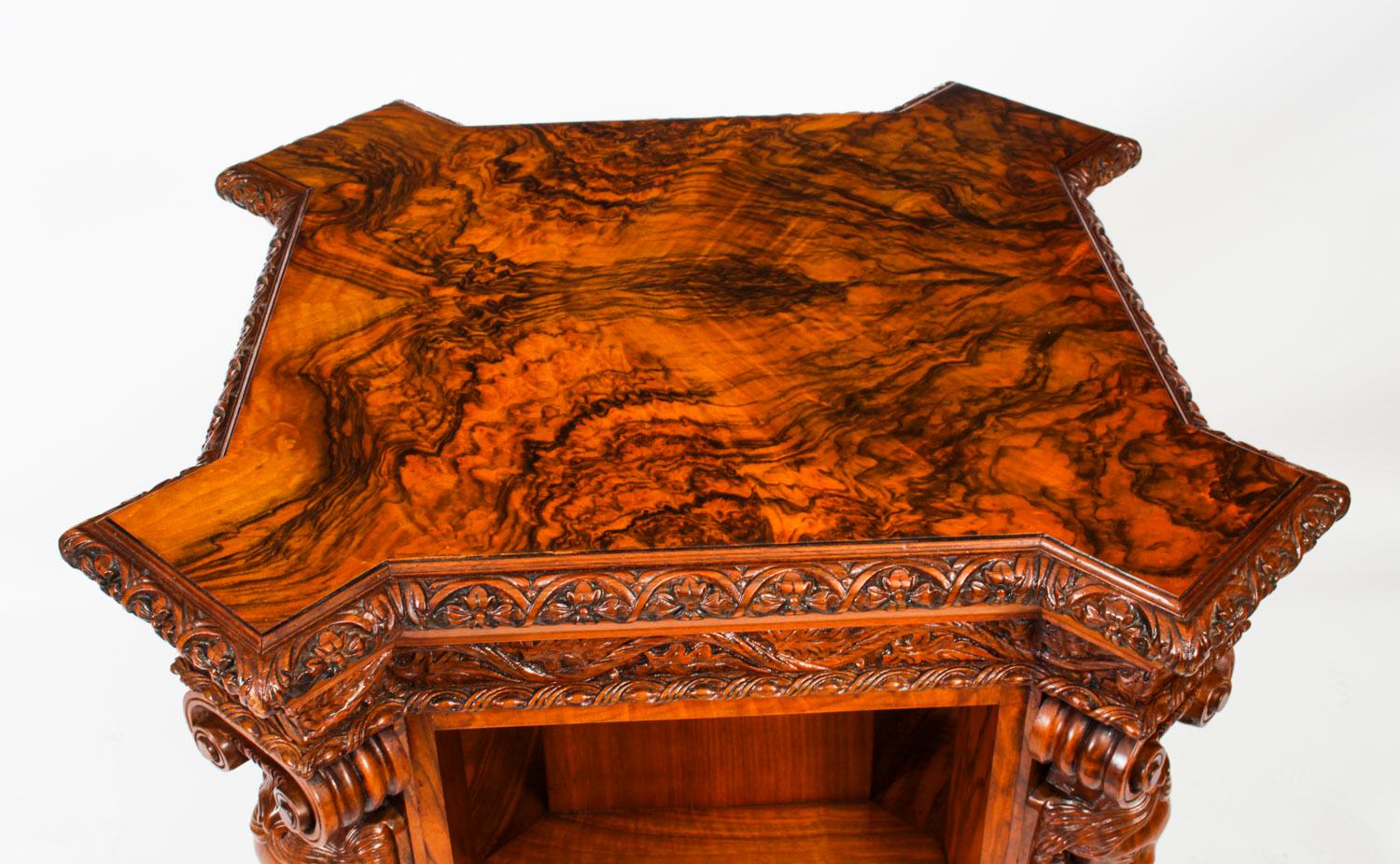 Early 19th Century Antique Burr Walnut Freestanding Library Bookcase After Gillows Early 19th C