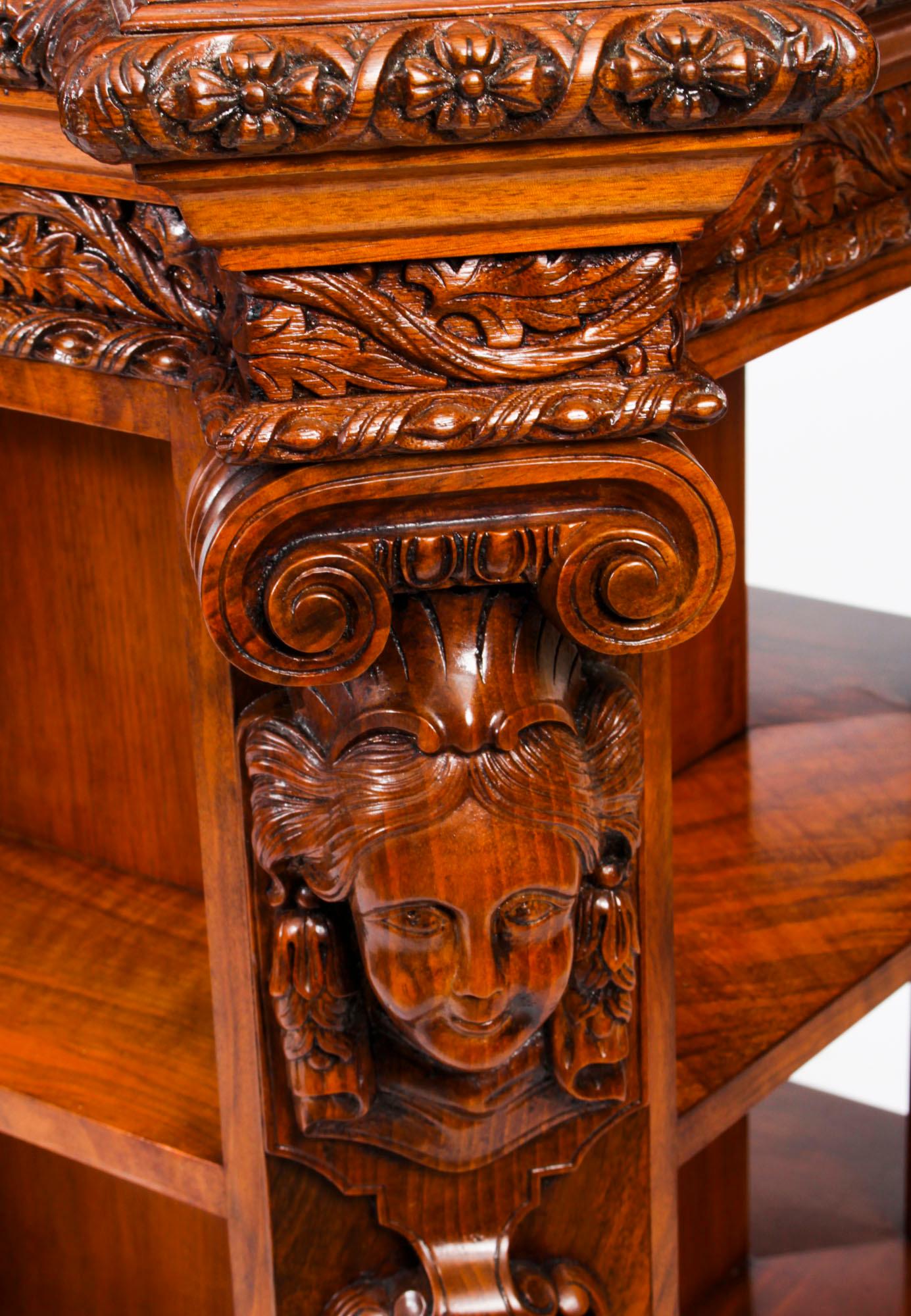 Antique Burr Walnut Freestanding Library Bookcase After Gillows Early 19th C 4