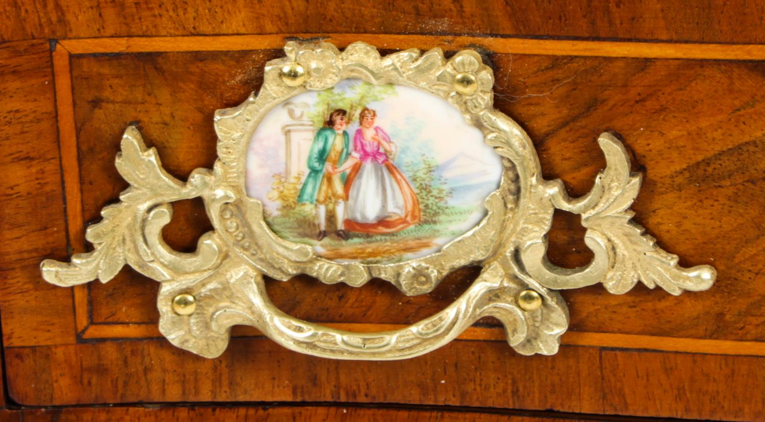 Ormolu Antique Burr Walnut & Inlaid Chest 19th Century For Sale