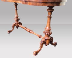 Antique Burr Walnut Kidney Shape Desk