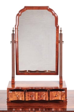 Antique Burr Walnut Ladies Dressing Table Mirror