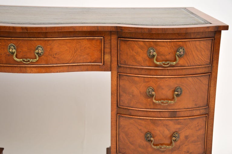 Antique Burr Walnut Leather Top Desk at 1stDibs