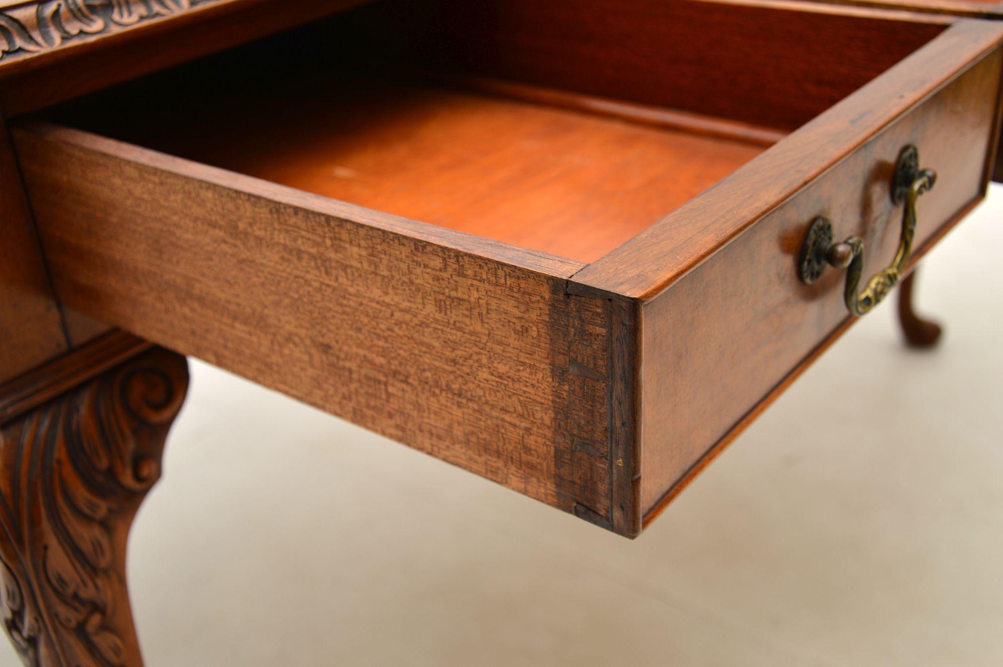 Antique Burr Walnut Leather Top Desk / Writing Table 5
