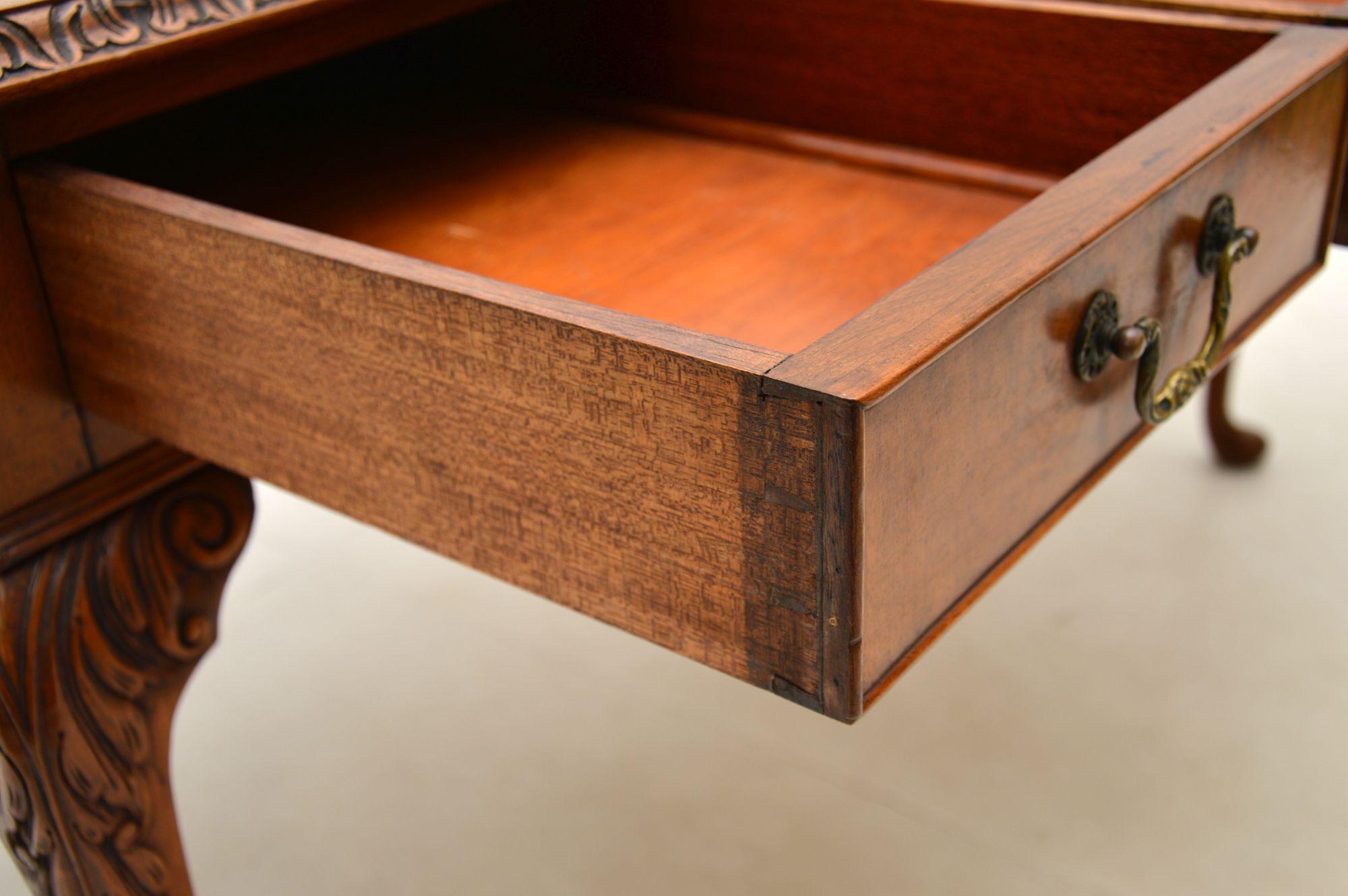 Antique Burr Walnut Leather Top Desk / Writing Table 6