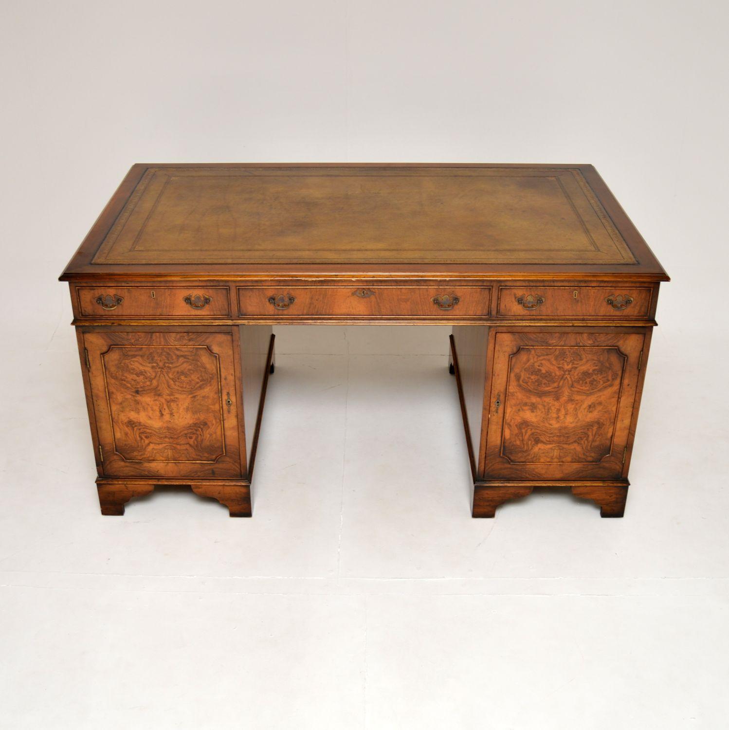 desk with leather top