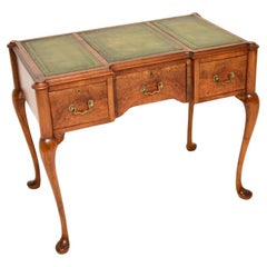 Antique Burr Walnut Leather Top Writing Desk